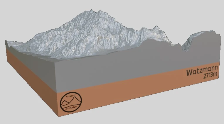 Bergreliefmodell - Watzmann (2713m) – Bild 13